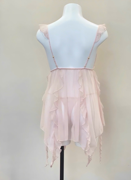 Đầm ngủ nữ satin phối ren voan cánh bướm Westy Dress S2284 cao cấp dáng xoè có mút bay bổng gợi cảm Bralettehousevn