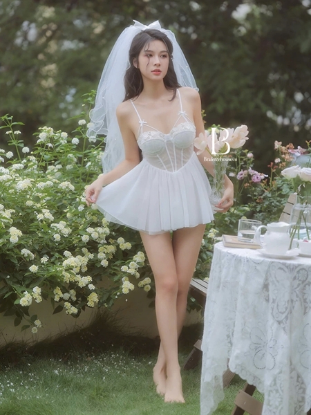 Đầm váy ngủ nữ cao cấp Bomie Dress S2222 corset dáng xoè công chúa Bralettehousevn