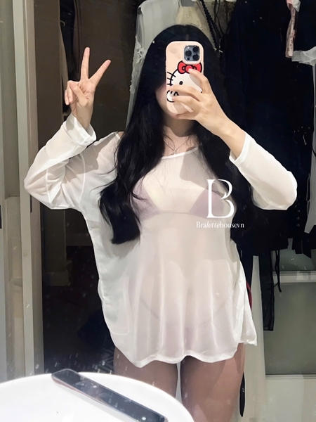 Áo khoác ngoài mỏng xuyên thấu Thin Set dùng để phối với bikini hoặc bra Bralettehousevn