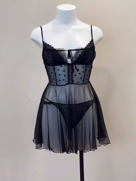 [NEW 2024] Đầm váy ngủ nữ cao cấp Becca Dress S2226 xuyên thấu dáng xoè Bralettehousevn