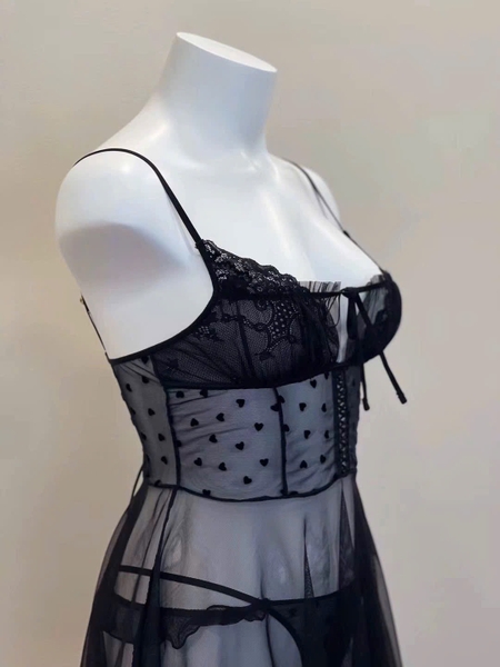 [NEW 2024] Đầm váy ngủ nữ cao cấp Becca Dress S2226 xuyên thấu dáng xoè Bralettehousevn