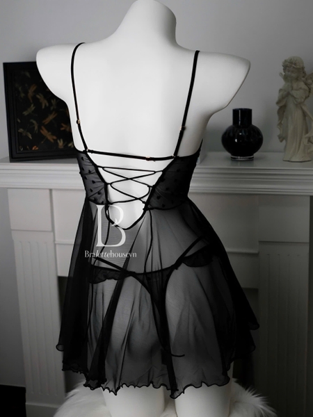[NEW 2024] Đầm váy ngủ nữ cao cấp Becca Dress S2226 xuyên thấu dáng xoè Bralettehousevn