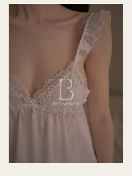 (Che tên - Hoả tốc) Bộ đồ tiểu thư 2 dây cánh tiên S2164 He is mine Set chất liệu satin cao cấp cho nữ Bralettehousevn