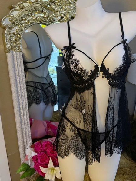 Đầm váy ngủ nữ ren Miko Dress S2016 cài trước cao cấp quyến rũ dáng ngắn Bralettehousevn