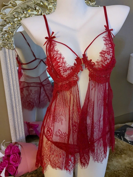 Đầm váy ngủ nữ ren Miko Dress S2016 cài trước cao cấp quyến rũ dáng ngắn Bralettehousevn