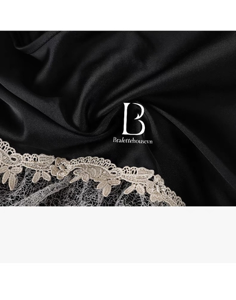 Bodysuit nữ chất satin phối ren Ikari bodysuit S1594 mịn mát ôm sát cơ thể quyến rũ Braletteshousevn