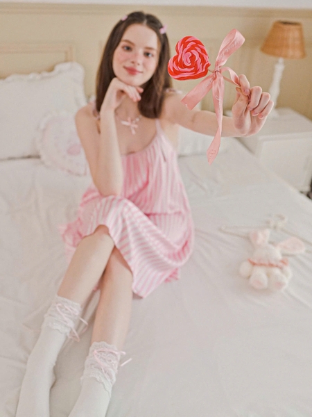 Váy ngủ satin cao cấp nữ Seli Dress S2561 mặc được 2 kiểu babydoll nữ tính thoải mái đính nơ cột dây Bralettehousevn