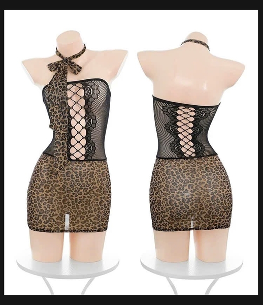 [HOISERY] Tất vớ toàn thân nữ Feline Bodystock PK2603 kèm cà vạt da beo gợi cảm co giãn tốt siêu tôn dáng Bralettehousevn