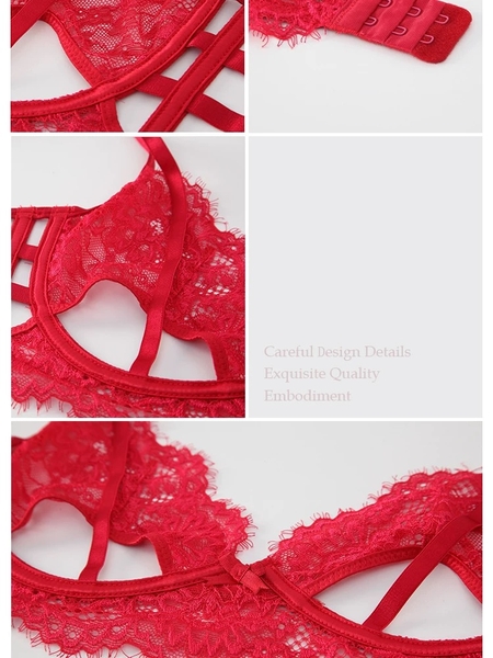 Bộ đồ lót ren nữ cao cấp Dol Set S2607 cut out có gọng không mút thiên thần gợi cảm Bralettehousevn