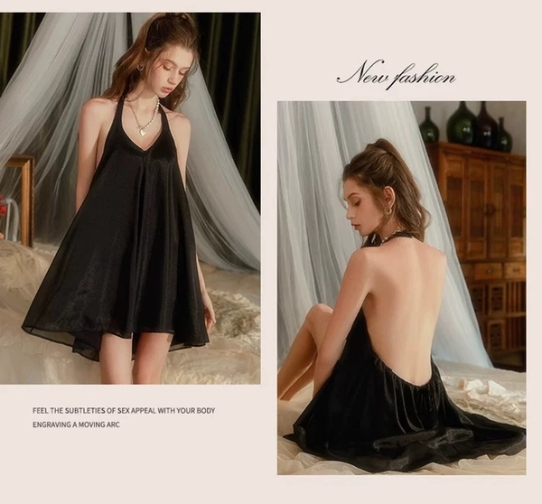 Đầm váy ngủ nữ satin cao cấp Katy Dress S2614 form suông cổ tim thoải mái có chun nữ tính đơn giản cao cấp Bralettehousevn