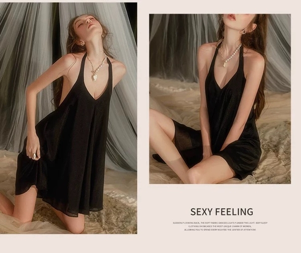 Đầm váy ngủ nữ satin cao cấp Katy Dress S2614 form suông cổ tim thoải mái có chun nữ tính đơn giản cao cấp Bralettehousevn