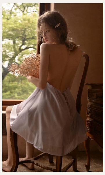 Đầm váy ngủ nữ satin cao cấp Katy Dress S2614 form suông cổ tim thoải mái có chun nữ tính đơn giản cao cấp Bralettehousevn