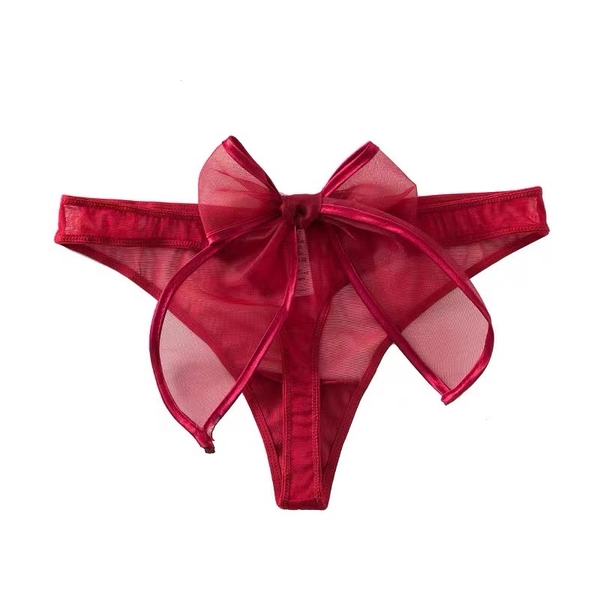Quần lót lọt khe phối nơ voan to Free Gift Panties Q1842 gợi cảm Bralettehousevn