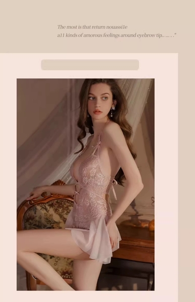 Bộ đồ liền thân ren Jime Bodysuit S2573 xẻ đáy kết hợp voan xoè nhẹ cut out nữ tính quyến rũ gợi cảm Bralettehousevn