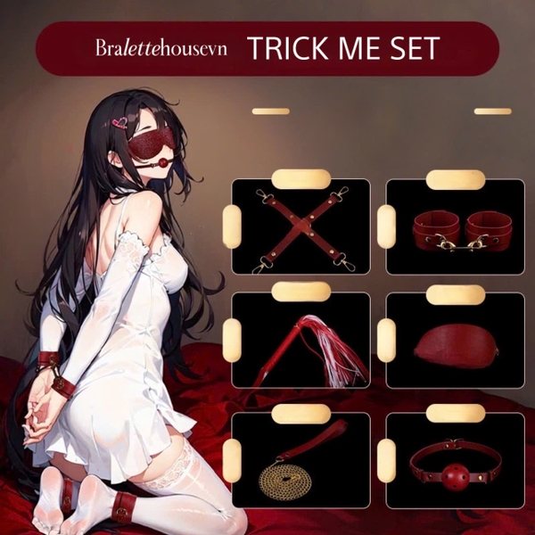 [18++] Bộ phụ kiện tình yêu cao cấp kèm bao da Trick Me Set siêu xịn sò 8 món Bralettehousevn