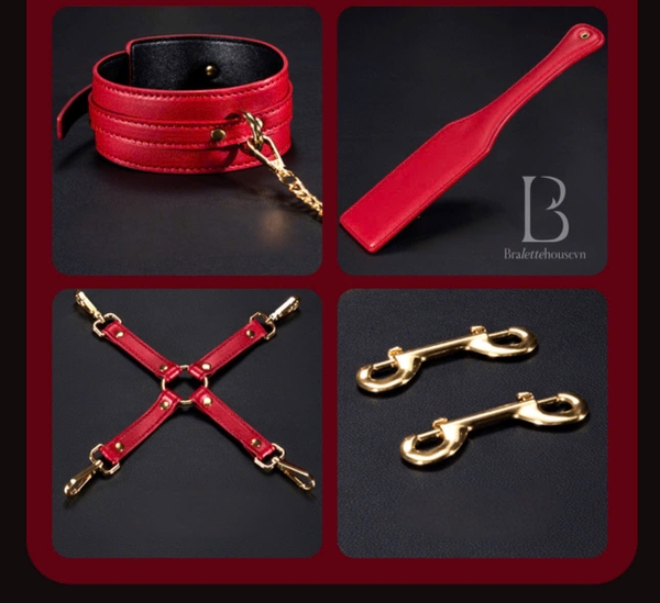 [18++] Bộ phụ kiện tình yêu cao cấp kèm bao da Trick Me Set siêu xịn sò 8 món Bralettehousevn