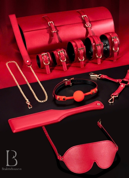 [18++] Bộ phụ kiện tình yêu cao cấp kèm bao da Trick Me Set siêu xịn sò 8 món Bralettehousevn