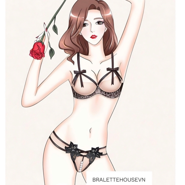 Set đồ lót có gọng khoét Bralette Lavie Set gợi cảm táo bạo quần xẻ đáy Bralettehousevn