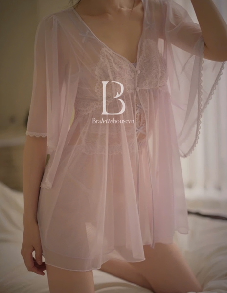 (Kèm quần) Choàng Glory S2224 cao cấp chất voan xuyên thấu Bralettehousevn