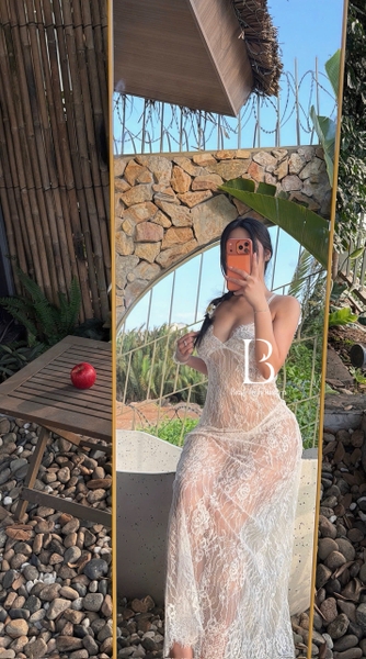 Váy ngủ full ren xuyên thấu Melin Dress khoét lưng gợi cảm quyến rũ Bralettehousevn