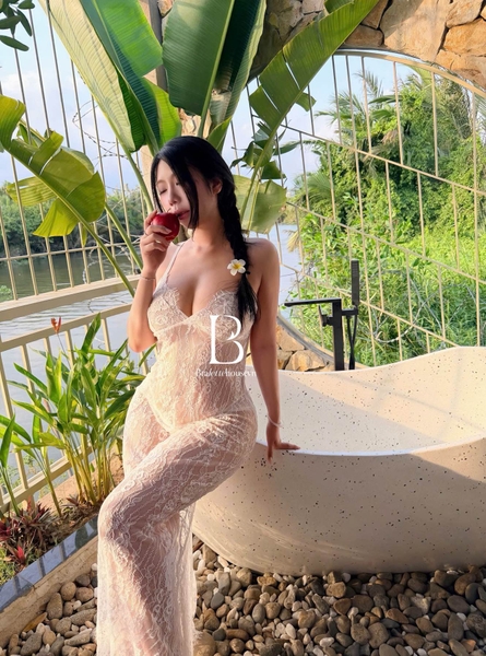 Váy ngủ full ren xuyên thấu Melin Dress khoét lưng gợi cảm quyến rũ Bralettehousevn