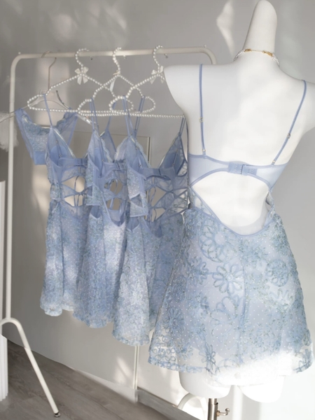 Đầm váy ngủ nữ cao cấp Teasing Dress S2450 chất hoa form xoè tiểu thư xinh xắn Bralettehousevn