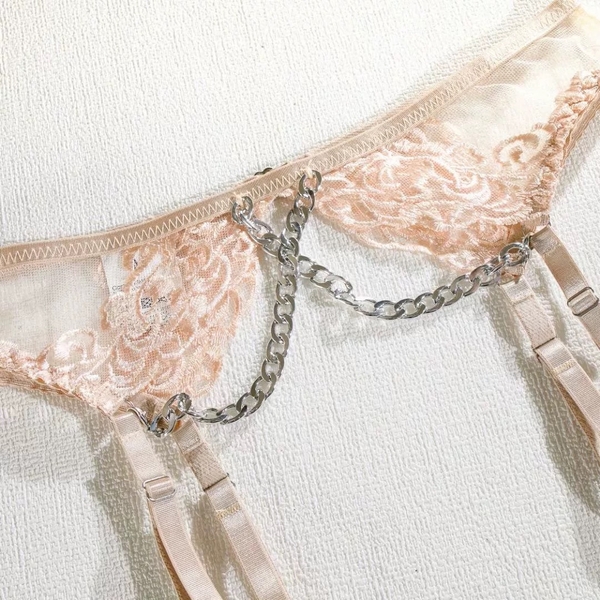 [KÈM ĐAI] Bộ đồ lót nữ 3 món Vibrant Set S2456 ren xuyên thấu phối xích sang trọng quyến rũ Bralettehousevn