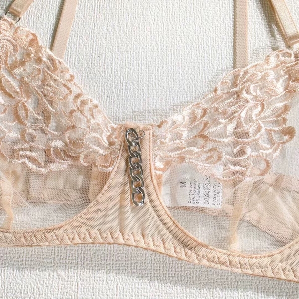 [KÈM ĐAI] Bộ đồ lót nữ 3 món Vibrant Set S2456 ren xuyên thấu phối xích sang trọng quyến rũ Bralettehousevn