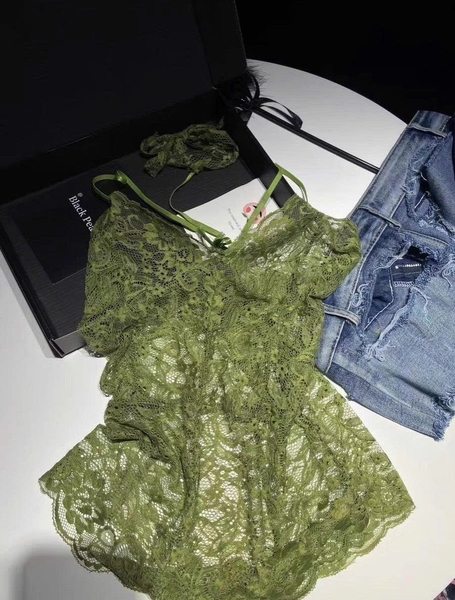 Bộ đồ liền thân ren mỏng MATCHA BODYSUIT S1935 nữ kèm choker gợi cảm xuyên thấu Bralettehousevn