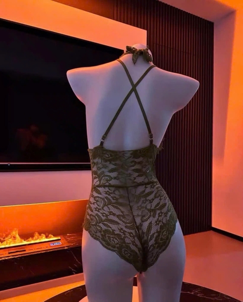 Bộ đồ liền thân ren mỏng MATCHA BODYSUIT S1935 nữ kèm choker gợi cảm xuyên thấu Bralettehousevn