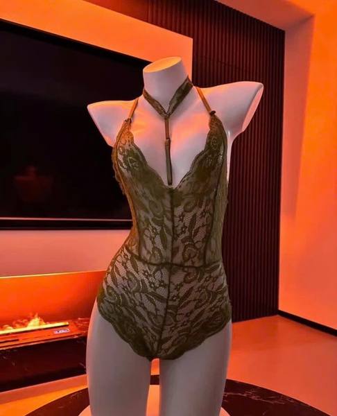 Bộ đồ liền thân ren mỏng MATCHA BODYSUIT S1935 nữ kèm choker gợi cảm xuyên thấu Bralettehousevn