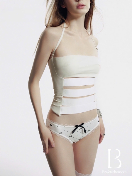 Quần lót chất thun Dot Dot Panties đính nơ chấm bi hot trend cạp thấy Y2K Bralettehousevn