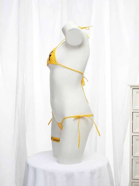 [KÈM VÒNG ĐÙI] Danger Set S2291 bộ đồ lót da PU tiny cột dây siêu quyến rũ gợi cảm nóng bỏng không gọng mút Bralettehousevn