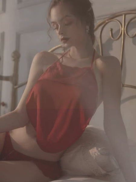 Set đồ ngủ lụa nữ dạng yếm Shanghai Romance Set S897 Bralettehousevn