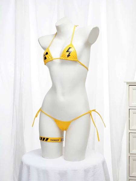 [KÈM VÒNG ĐÙI] Danger Set S2291 bộ đồ lót da PU tiny cột dây siêu quyến rũ gợi cảm nóng bỏng không gọng mút Bralettehousevn