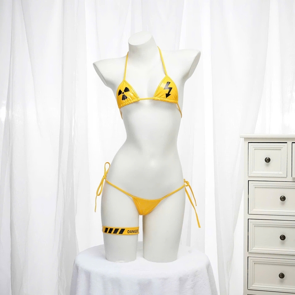 [KÈM VÒNG ĐÙI] Danger Set S2291 bộ đồ lót da PU tiny cột dây siêu quyến rũ gợi cảm nóng bỏng không gọng mút Bralettehousevn