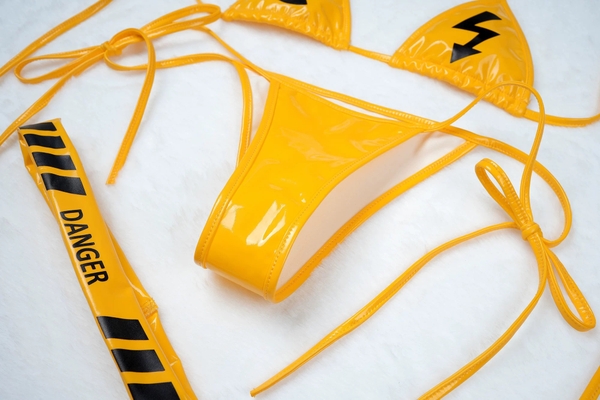 [KÈM VÒNG ĐÙI] Danger Set S2291 bộ đồ lót da PU tiny cột dây siêu quyến rũ gợi cảm nóng bỏng không gọng mút Bralettehousevn