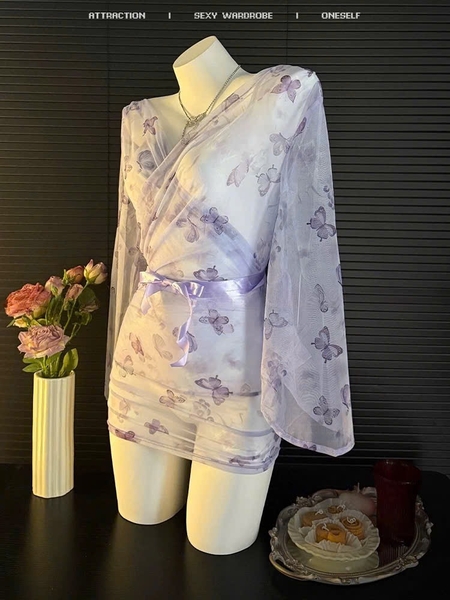 Bộ đồ cosplay Mauve Kimono Set S2584 gợi cảm phong cách Nhật bản quyến rũ Bralettehousevn