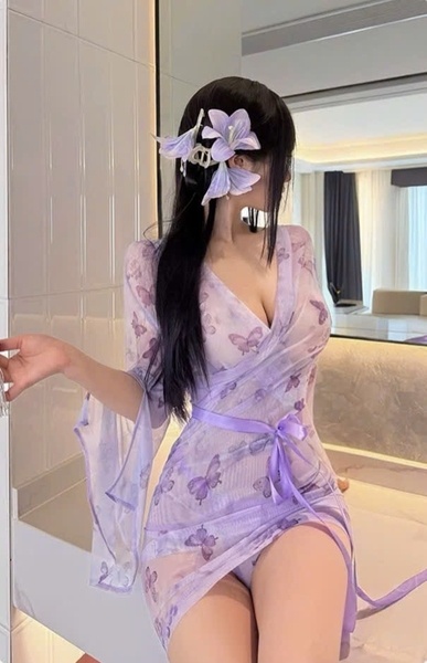 Bộ đồ cosplay Mauve Kimono Set S2584 gợi cảm phong cách Nhật bản quyến rũ Bralettehousevn