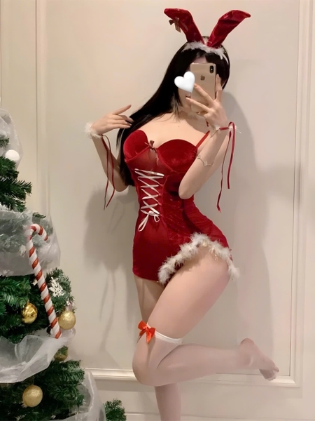 [KÈM CÀI] Bộ đồ Cosplay Giáng Sinh Wish Set S2298 dạng đầm có mút sẵn và phụ kiện gợi cảm nữ tính Bralettehousevn