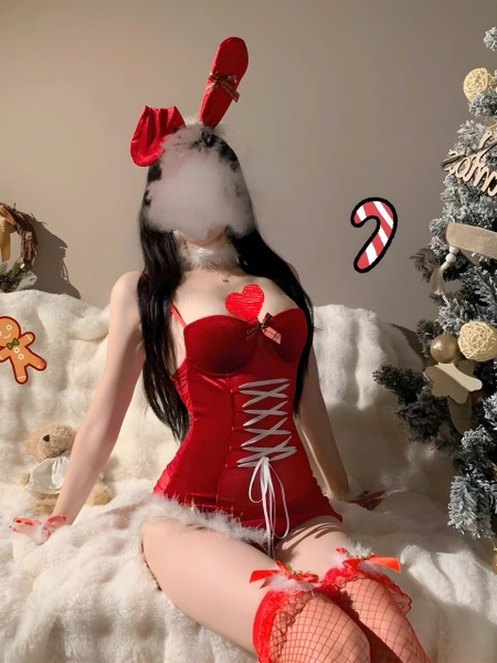 [KÈM CÀI] Bộ đồ Cosplay Giáng Sinh Wish Set S2298 dạng đầm có mút sẵn và phụ kiện gợi cảm nữ tính Bralettehousevn
