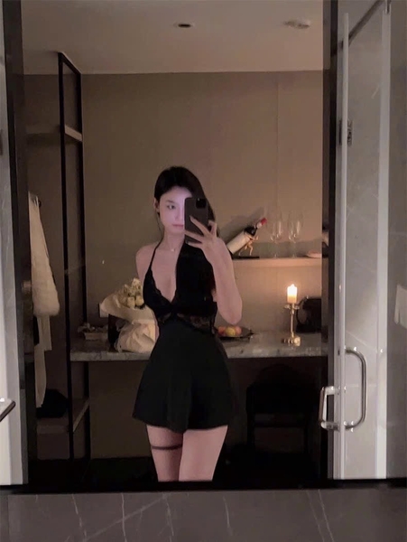 Đầm váy ngủ nữ satin Y back Lacy Dress phối ren cao cấp dây lưng siêu đẹp Bralettehousevn