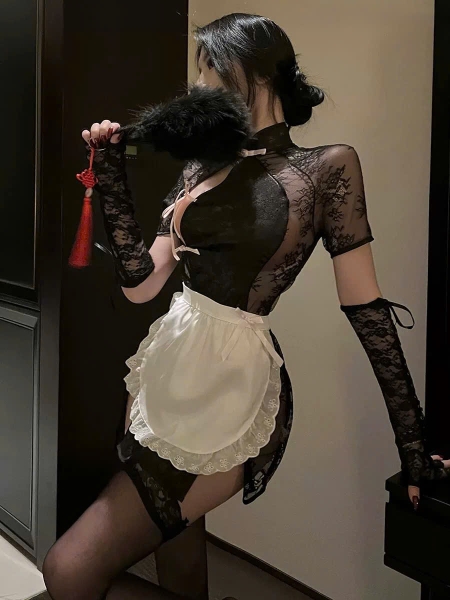 Bộ đồ cosplay Rena Set S2473 phong cách Trung Hoa lụa phối ren cao cấp kèm yếm cột Bralettehousevn