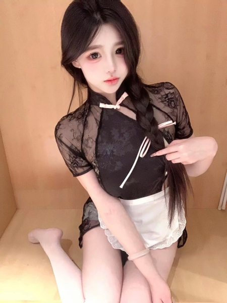 Bộ đồ cosplay Rena Set S2473 phong cách Trung Hoa lụa phối ren cao cấp kèm yếm cột Bralettehousevn