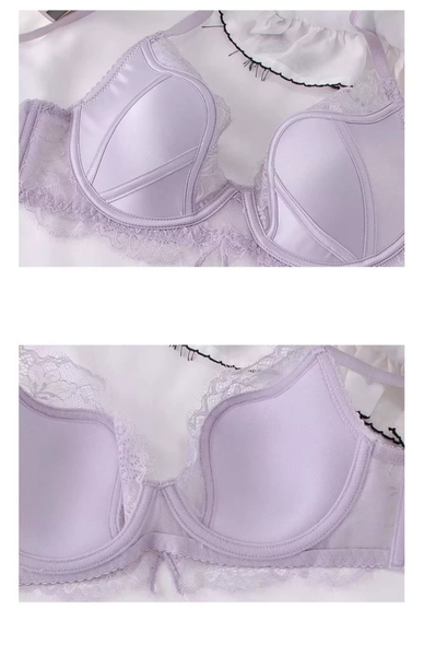 Bộ đồ lót Lavish Set S2382 cúp W siêu nâng không gọng thoải mái chất satin phối ren cao cấp Bralettehousevn