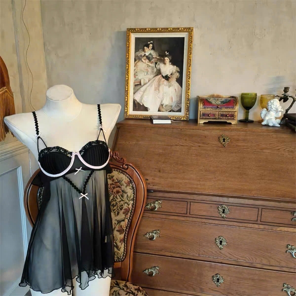 Đầm váy ngủ nữ gợi cảm Zelda Dress S2190 xuyên thấu cao cấp dáng xoè tiểu thư Bralettehousevn