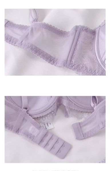 Bộ đồ lót Lavish Set S2382 cúp W siêu nâng không gọng thoải mái chất satin phối ren cao cấp Bralettehousevn