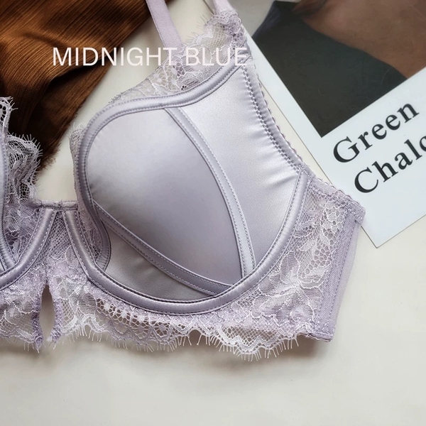 Bộ đồ lót Lavish Set S2382 cúp W siêu nâng không gọng thoải mái chất satin phối ren cao cấp Bralettehousevn