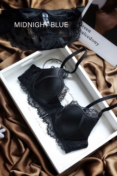 Bộ đồ lót Lavish Set S2382 cúp W siêu nâng không gọng thoải mái chất satin phối ren cao cấp Bralettehousevn