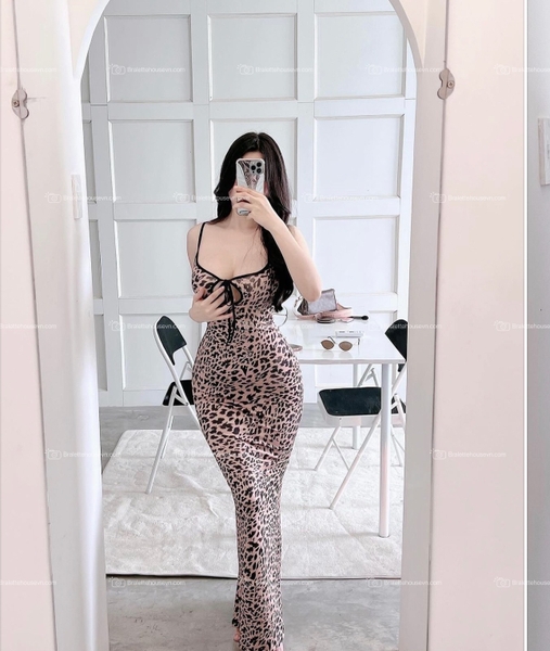 [SUMMER☀️] S2123 Beo Dress đầm da beo dài nữ hot trend đi biển gợi cảm quyến rũ siêu tôn dáng Bralettehousevn
